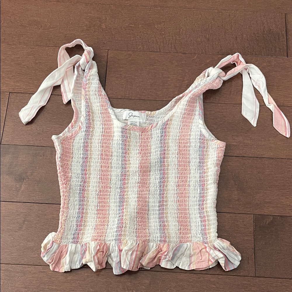Striped Pink and White Sleeveless Top